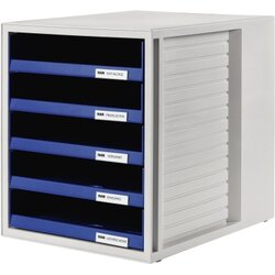 HAN 1401-14 Schubladenbox A4  5xSchub blau/lgr