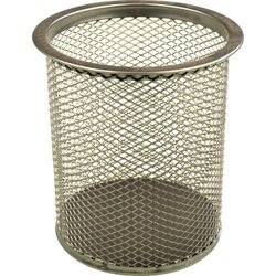 helit H2518100 Stifteköcher Mesh 9x10cm rund 1Fach Metall silber