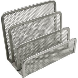 helit H2518300 Briefständer Mesh 14x7x9,7cm 3Fächer Metall silber