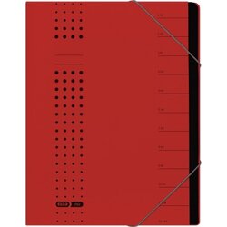ELBA 400001993 Ordnungsmappe chic DIN A4 12Fächer Karton rot
