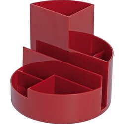 MAUL 4117625 Stifteköcher rund 6Fächer Kunststoff rot