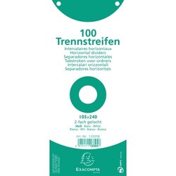 Exacompta 13305B Trennstreifen 105x240mm 2fach gel. ws 100St.