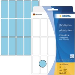 HERMA 2413 Vielzwecketikett 20x50mm blau 480 St./Pack.
