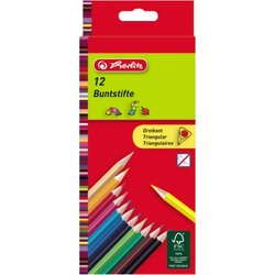 Herlitz 10412021 Farbstift Dreikant 2,5mm sort. 12 St./Pack.