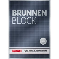 BRUNNEN 1052828 Briefblock A4 90g 50Bl. kar. sw