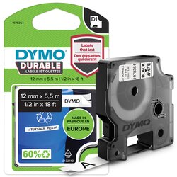 DYMO® 1978364 Schriftbandkassette D1 12mmx5,5m sw auf ws