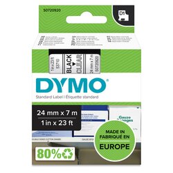 DYMO® Schriftbandkassette D1 24 mm x 7 m (B x L) Kunststoff, 100 % recycelt transparent