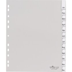 DURABLE 644610 Register DIN A4 überbreit 12tlg PP grau