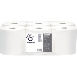 Papernet 416611 Handtuchrolle 1lagig weiß 750Bl. 6 Rl./Pack.