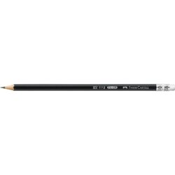 Faber-Castell 111200 Bleistift mit Gummitip HB sw 