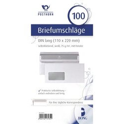 POSTHORN 02220617 Briefumschlag DIN lang mF sk 75g ws 100 St./Pack.
