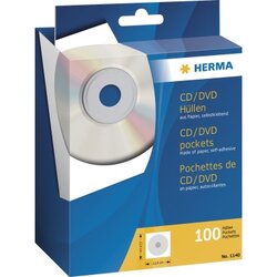 HERMA 1140 CD/DVD Hülle 12,4x12,4cm weiß 100 St./Pack.