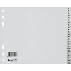 Bene 93220 Register A-Z DIN A4 halbe Höhe PP 20teilig