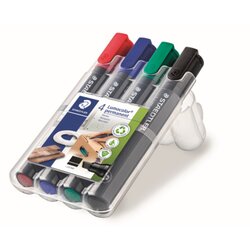 STAEDTLER® 350 WP4 Permanentmaker  Lumocolor 2-5mm sort 4St