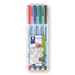 STAEDTLER® 305F WP4-1 Folienstift Lumocolor F f. sort. 4 St./Pack