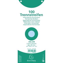 Exacompta 13315B Trennstreifen 105x240mm 2fach gel. bl 100St.