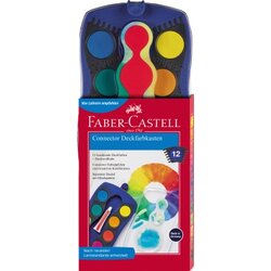 Faber-Castell 125001 Farbkasten Connector 12Farben+Deckweiß bl