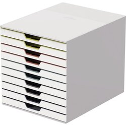 DURABLE 763027 Schubladenbox VARICOLOR MIX 10 10Fächer grau/farbig