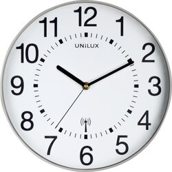 UNILUX 400094565 Wanduhr MAXI WAVE +Batterien metallgrau