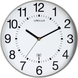UNILUX 400094562 Wanduhr WAVE +Batterien metallgrau