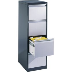 C+P 12434311S10006 Hängeregistraturschrank Acurado A4 4Schübe sgr/lgr