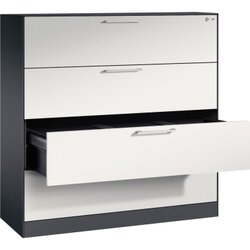 C+P 146021413S10119 Hängeregistraturschrank Asisto A4 3bahnig sgr/lgr