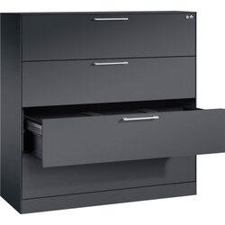 C+P 146021413S10118 Hängeregistraturschrank Asisto A4 3bahnig sgr/sgr