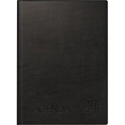 BRUNNEN 1078811 Buchkalender Agenda 24 A4 1T/1S sw