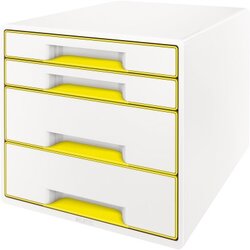 Leitz 52132016 Schubladenbox WOW CUBE  4xSchub ws/ge