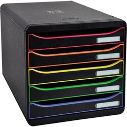 Exacompta 309914D Schubladenbox BIG-BOX PLUS 5Schübe harlekin/sw