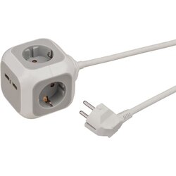 brennenstuhl® 1150100 Steckdosenwürfel ALEA-Power 4fach +2xUSB