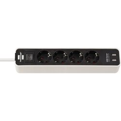 brennenstuhl® 1153240026 Steckdosenleiste Ecolor 4fach +2xUSB ws