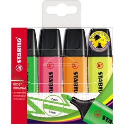 STABILO® 70/4 Textmarker BOSS ORIGINAL 2-5mm sortiert 4 St./Pack.
