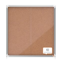 Nobo® 1902574 Schaukasten Innen 12xA4 Schiebetür Kork br