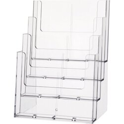 helit H2352402 Prospekthalter DIN A4 4Fächer PS glasklar
