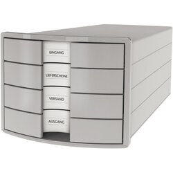 HAN 1012-11 Schubladenbox IMPULS DIN A4/C4 4Fächer geschl. l.gr