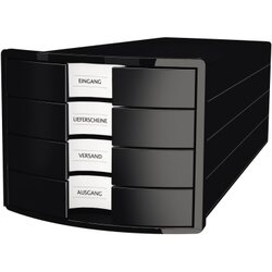 HAN 1012-13 Schubladenbox IMPULS DIN A4/C4 4Fächer geschl. sw