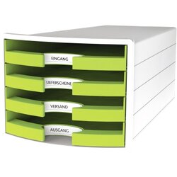 HAN 1013-50 Schubladenbox IMPULS DIN A4/C4 4Fächer offen ws/le