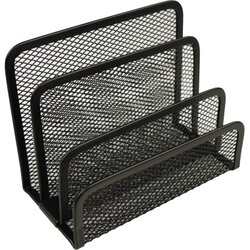 helit H2518395 Briefständer Mesh 14x7x9,7cm 3Fächer Metall schwarz