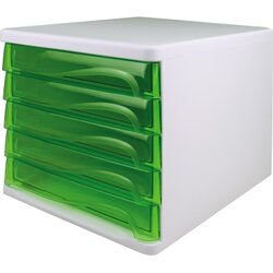 helit H6129450 Schubladenbox economy DIN A4-C4 ws/gn.tr