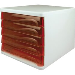 helit H6129420 Schubladenbox economy DIN A4-C4 l.gr/rt.tr