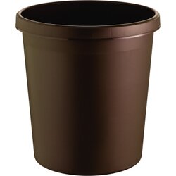 helit H6105875 Papierkorb 18l rund Kunststoff braun