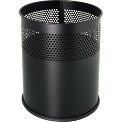 helit H2515795 Papierkorb 26x31,5cm 15l rund Metall schwarz