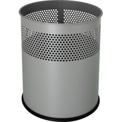 helit H2515799 Papierkorb 26x31,5cm 15l rund Metall silber