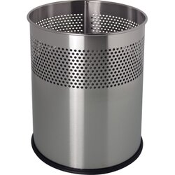 helit H2515700 Papierkorb Metall 15 l Lochdekor silber