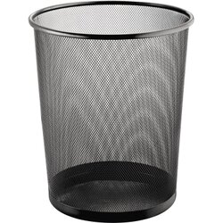 helit H2518595 Papierkorb Mesh 26,5x28cm 15l rund Metall schwarz
