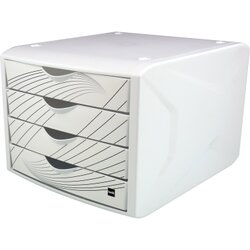 helit H6129505 Schubladenbox Chameleon 4Schübe A4/C4 white queen