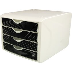 helit H6129595 Schubladenbox Chameleon 4Schübe A4/C4 black king