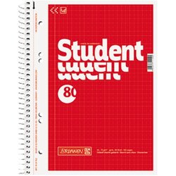BRUNNEN 1067952 Collegeblock A5 kariert 80Bl rot