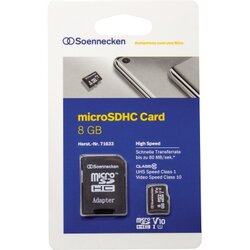 Soennecken 71633 Speicherkarte micro SDHC Adapter Class 10 8GB